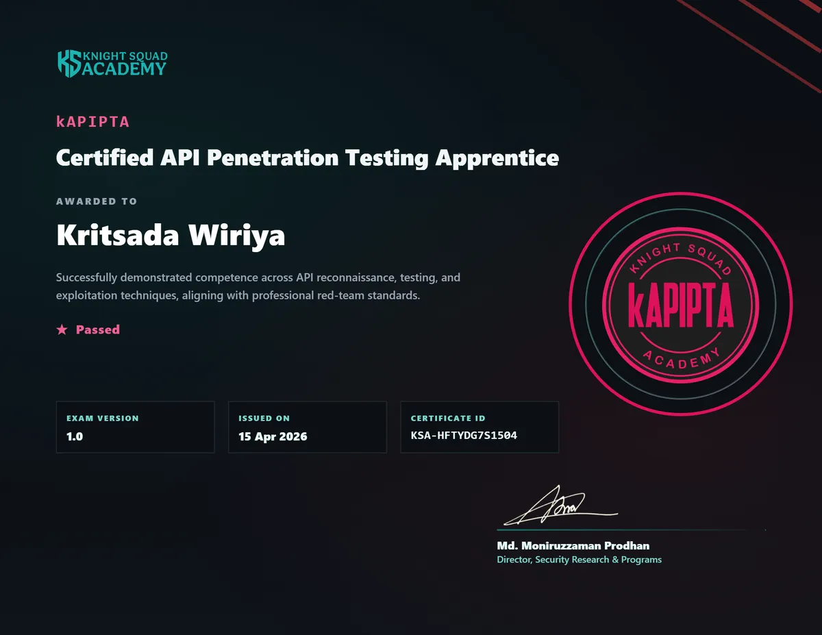 Certified API Penetration Testing Apprentice (kAPIPTA)
